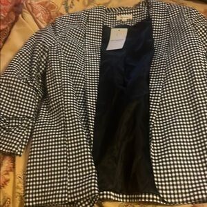 Women's Black and White Checkered Jacket